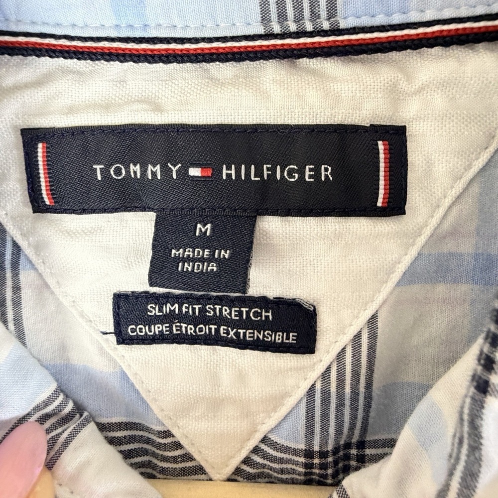 Tommy Hilfiger Men Short Sleeve Button Up M Preppy Coastal Dadcore Casual Sh - Picture 2 of 7